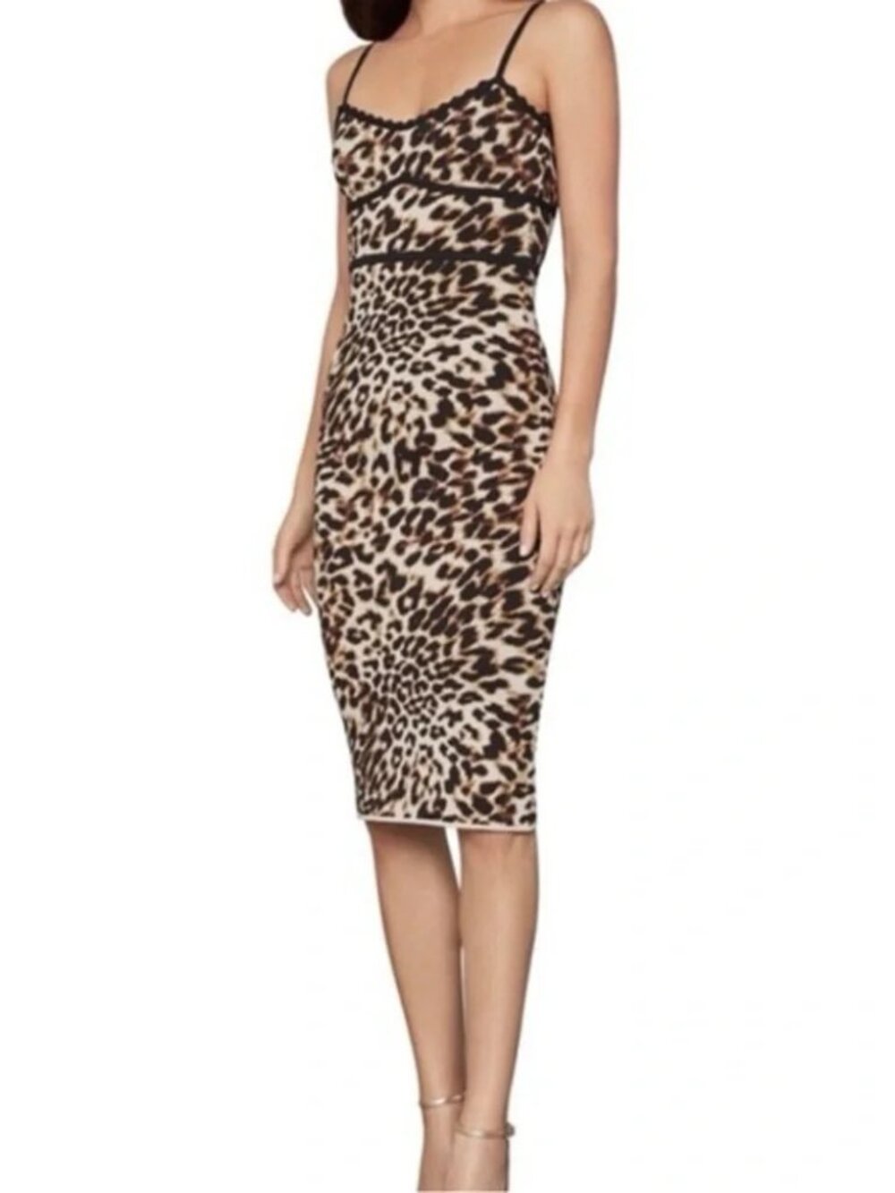 BCBGMAXAZRIA Leopard Print Cocktail Dress BCBGMaxAzria